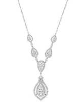 Effy Lab Grown Diamond Pear & Round Fancy 18" Collar Necklace (6-1/2 ct. t.w.) in 14K White Gold