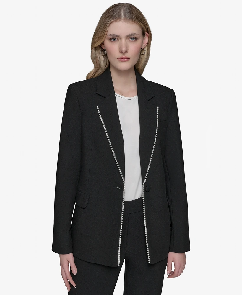 Karl Lagerfeld Paris Women's Single-Button Blazer