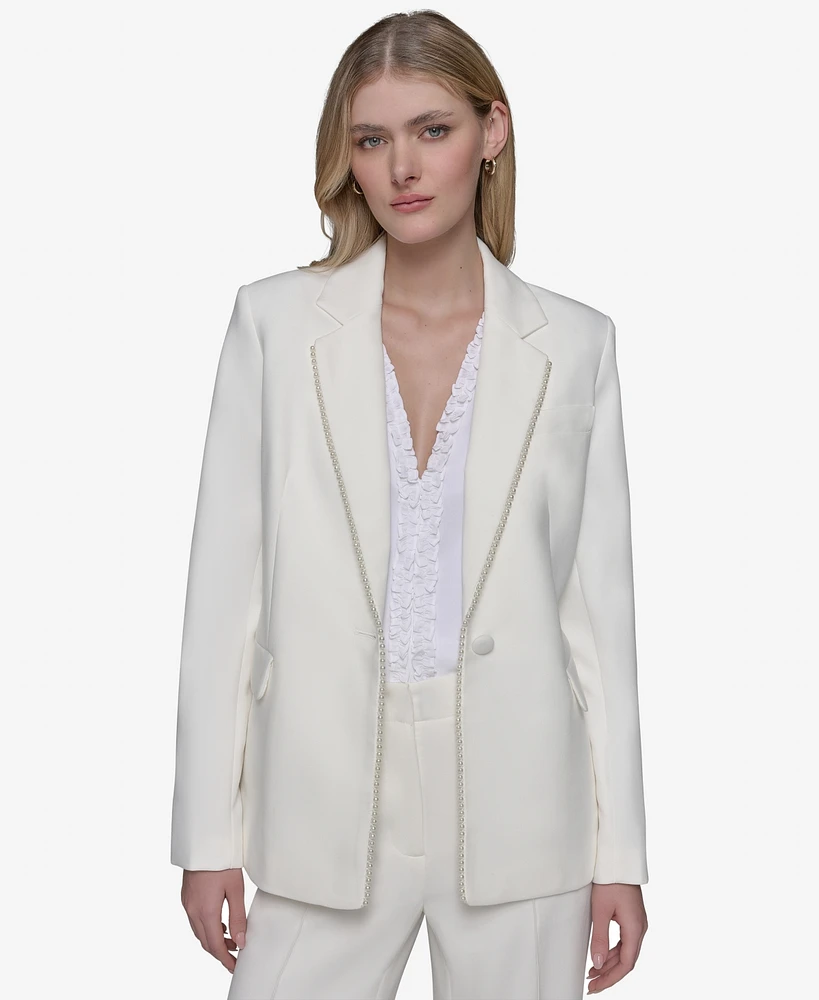 Karl Lagerfeld Paris Women's Single-Button Blazer