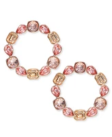 I.n.c. International Concepts Gold-Tone Mixed Stone Front-Facing Hoop Earrings, Exclusively at Macy's