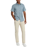 Kenneth Cole Men's Patch Pocket Short Sleeve Button Front Shirt