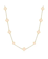 The Lovery Mini Pink Pearl Clover Necklace 14K Gold