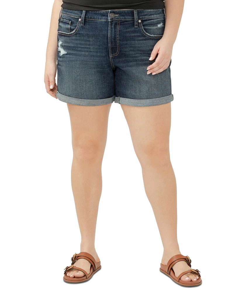 Silver Jeans Co. Plus Boyfriend Mid-Rise Luxe Stretch Shorts