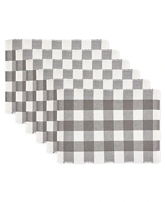 Design Imports Buffalo Check Ribbed Placemat, Set of 6