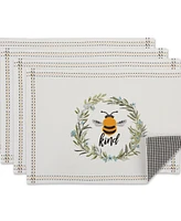 Design Imports Bee Kind Reversible Embellished Placemat, Set of 4