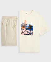 Mode Of One Mens Redefine Ordinary Relaxed Fit Graphic T Shirt Solid Ripstop Shorts Exclusively At Macys