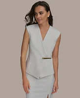 Donna Karan New York Women's V-Neck Hardware-Trim Vest