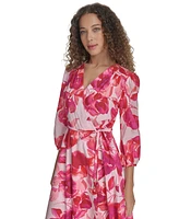 Calvin Klein Women's Floral-Print Cotton Midi Dress