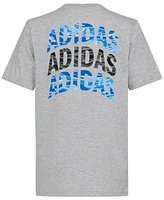 adidas Big Boys Tiger Camo Logo Cotton-Blend T-Shirt