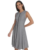 Calvin Klein Women's Jewel-Neck Zip-Front Sleeveless Dress