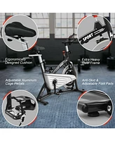 30Lbs Fixed Training Bicycle with Monitor for Gym and Home