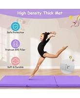 6 x 2 Ft Tri-Fold Gym Mat with Handles and Removable Zippered Cover