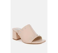 Lomela Stud Embellished Block Heel Mules