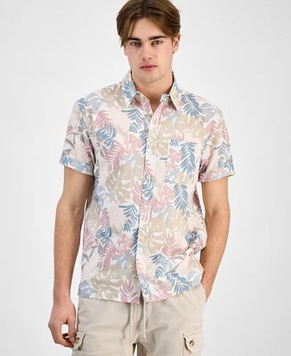 Sun + Stone Men's Dan Regular-Fit Leaf-Print Button-Down Shirt, Exclusively at Macy's