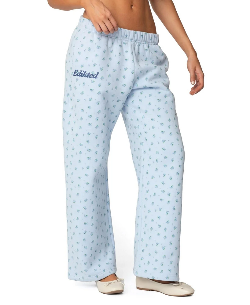 Edikted Womens Flower Power Sweatpants