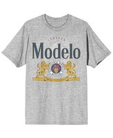 Modelo Men's Beer Logo Gray T-Shirt Tee