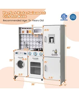 Pretend Play Kitchen for Kids Aged 3+ with Realistic Sounds and Lights Interactive Toy