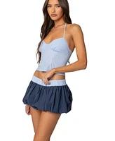 Edikted Womens Janey Striped Halter Corset