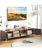 Tv Stand Cabinet for TVs with Open Shelf Modern Storage for Living Room Entertainment