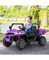 12V Kids Ride On Truck Car with Remote Control and 2 Seaters