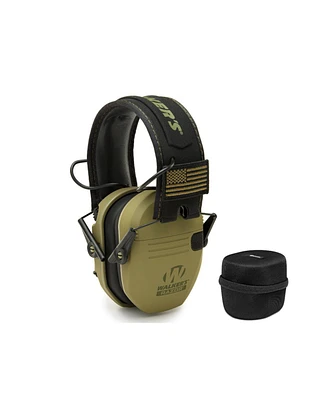 Walkers Game Ear Razor Muffs (American Patriot/Od Green) with Protective Case