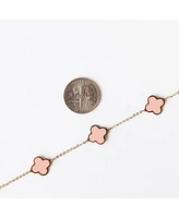 The Lovery Small Pink Pearl Clover Bracelet 14K Gold