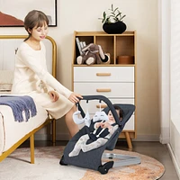 Foldable Baby Bouncer with Removable Fabric Cover and Toy Bar