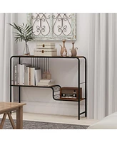 Console Table with Storage Shelf Modern Accent Table for Living Room Organization