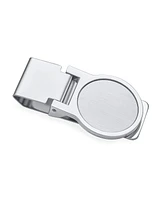 Bling Jewelry Large Round Hinged Style Money Clip Card Holder for Men Stainless Steel