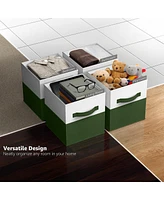 Sorbus 6 Pack 11" Two Tone Foldable Storage Cubes with Handles - Perfect for clothes, toys, books, linens, and more