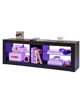 Modern Tv Stand with Led Lights and Adjustable Shelves Stylish Entertainment Center for Living Room