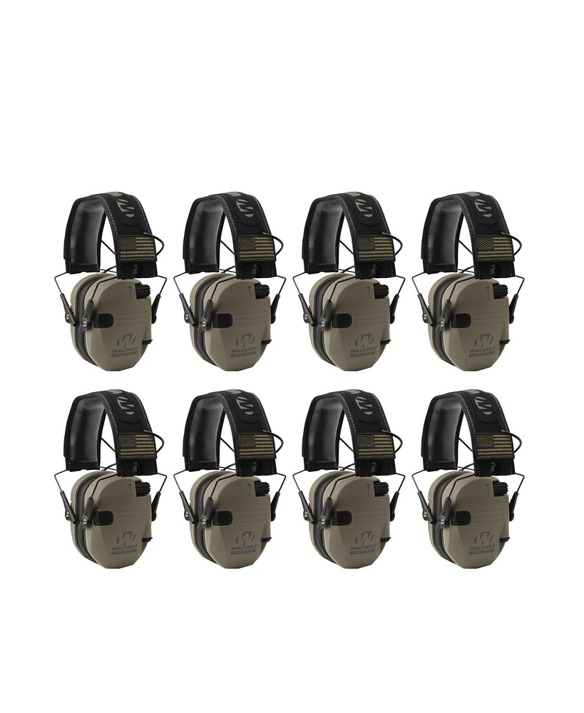 Walker's Razor Slim Ultra Low Profile Compact Design Earmuffs (Fde) 8-Pack