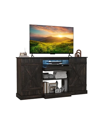 Tv Stand for TVs with 20 Color Led Lights Modern Entertainment Center for Living Room