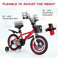 Kids Bike Adjustable with Storage Basket Double Brake for 3-4 Years Old