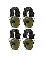 Walker's Razor Slim Electronic Shooting Muffs 4-Pack, Od Green - American Flag