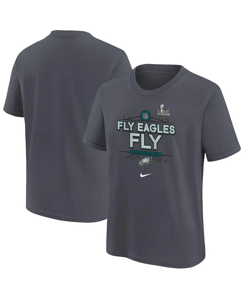 Nike Big Boys and Girls Anthracite Philadelphia Eagles Super Bowl Lix Local T-Shirt