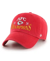 '47 Brand Men's Red Kansas City Chiefs 2024 Afc Champions Clean Up Adjustable Hat