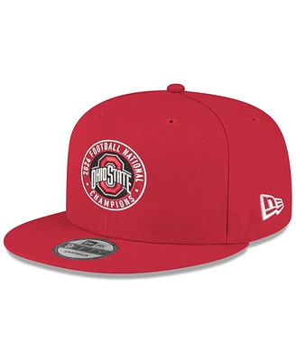 New Era Men's Scarlet Ohio State Buckeyes College Football Playoff 2024 National Champions Seal 9FIFTY Snapback Hat