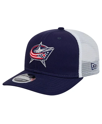 New Era Men's Navy/White Columbus Blue Jackets Core Trucker 9SEVENTY Stretch-Snap Hat