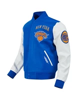 Pro Standard Men's Blue New York Knicks 2024/25 City Edition Wool Varsity Full-Zip Jacket