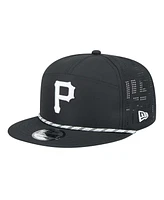 New Era Men's Black Pittsburgh Pirates Laser Cut 9FIFTY Snapback Hat