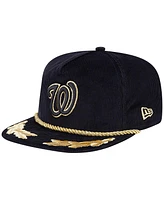 New Era Men's Black Washington Nationals Corduroy Filigree Golfer Adjustable Hat