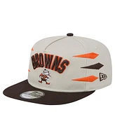 New Era Men's Stone/Brown Cleveland Browns Athletic Golfer Snapback Hat