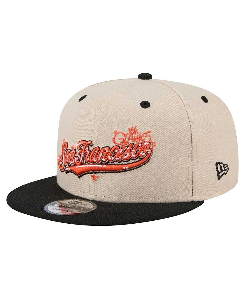 New Era Men's Cream/Black San Francisco Giants Team Art 9FIFTY Snapback Hat