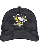 American Needle Men's Black Pittsburgh Penguins Valin Camo Super Tech Vented Adjustable Hat