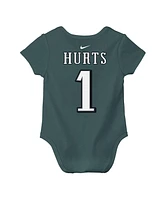 Nike Baby Boys and Girls Midnight Green Jalen Hurts Philadelphia Eagles Player Name Number Bodysuit