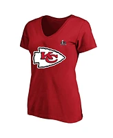 Fanatics Women's Patrick Mahomes Red Kansas City Chiefs Super Bowl Lix Plus Player Name Number V-Neck T-Shirt