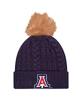 New Era Women's Navy Arizona Wildcats Luxury Cuffed with Pom Knit Hat