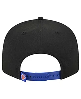 New Era Men's Black/Blue New York Knicks Sport Night Splatter Two-Tone Snapback 9FIFTY Snapback Hat