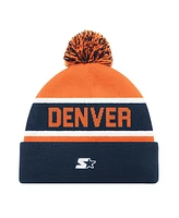 Starter Men's and Women's Navy/Orange Denver Broncos Cuffed with Pom Knit Hat